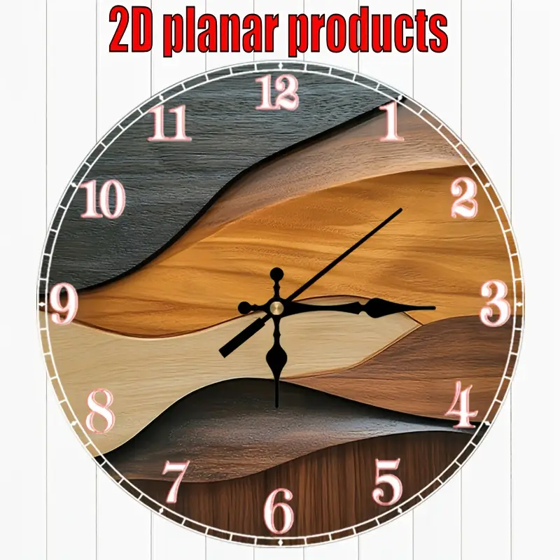 Timeless Silence: The Minimalist 2D Flat Wooden Wall Clock